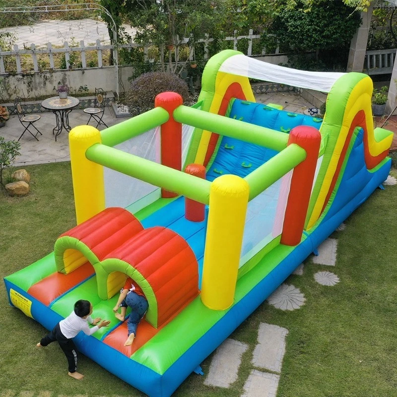 

Courtyard Residential Inflatable Bounce House Inflatable Castle Obstacle Race Blower