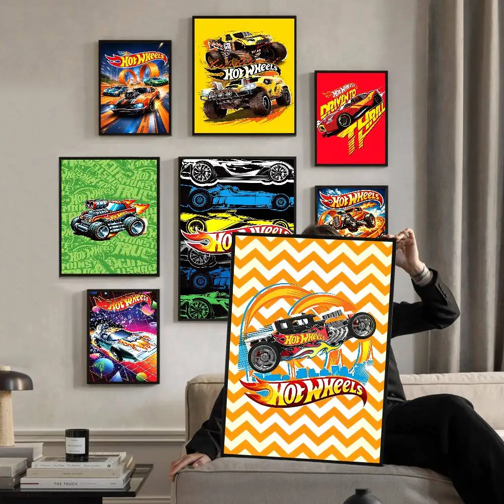 H-Hot Funny W-Wheels Anime Posters Sticky Whitepaper Sticker DIY Room Bar Cafe Kawaii Room Decor