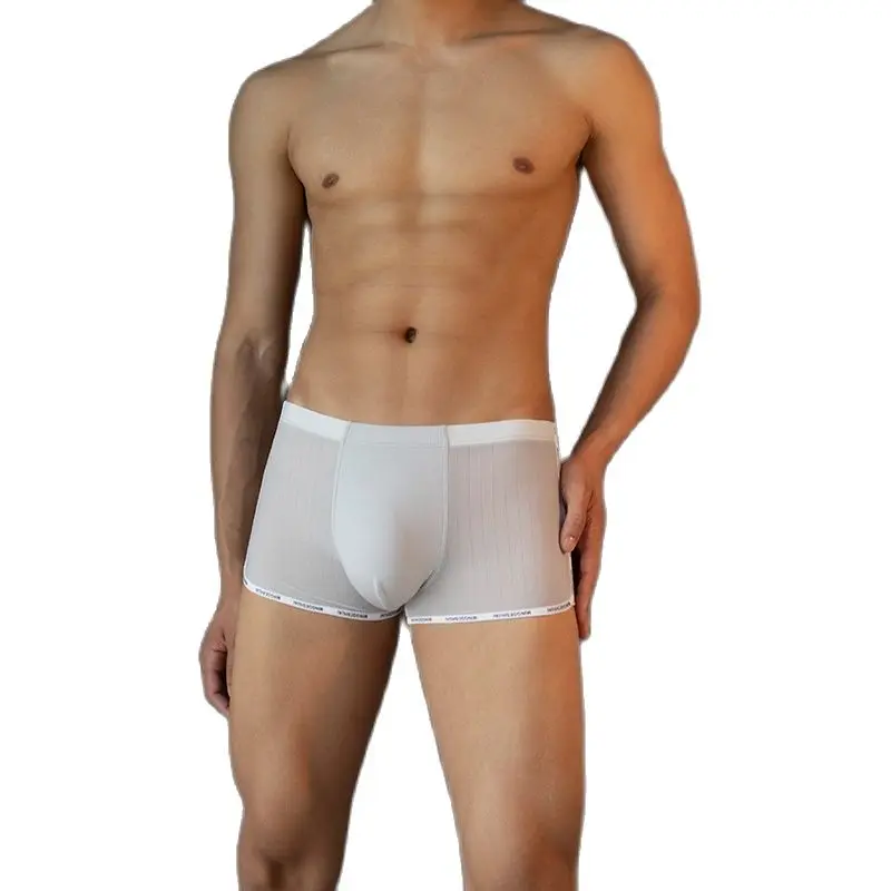 

100% Cotton Comfortable Solid Color Men's Gay Sexy Underwear Low Waist White Boxers Shorts Under Pants Men Boxer Underpants