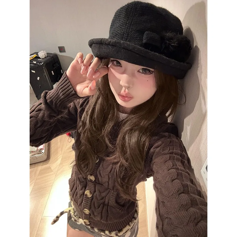 Korean Soft Waxy Hooded Outer Wear Knitted Cardigan Sweater Women's Autumn and Winter 2026 New Lazy High-end Winter Coat