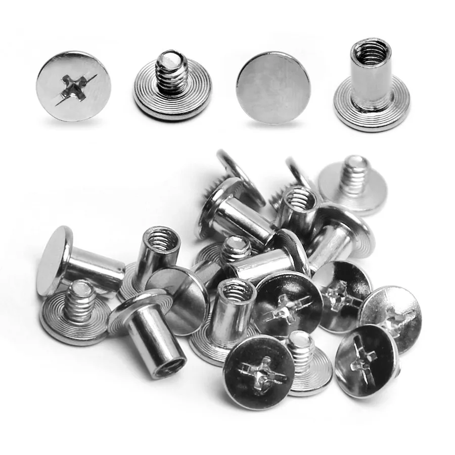 

10 шт. M5 x 8 мм крестообразный винт, штифт, пряжка ремня, болты из углеродистой стали с крестообразной головкой, винты Chicago, кожаная застежка для
