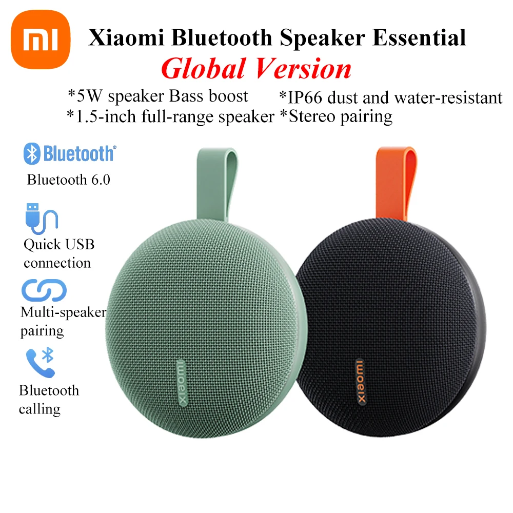 

Портативная Bluetooth-колонка Xiaomi Essential 5W IP66 с TWS-стереопараингом и функцией громкой связи для улицы