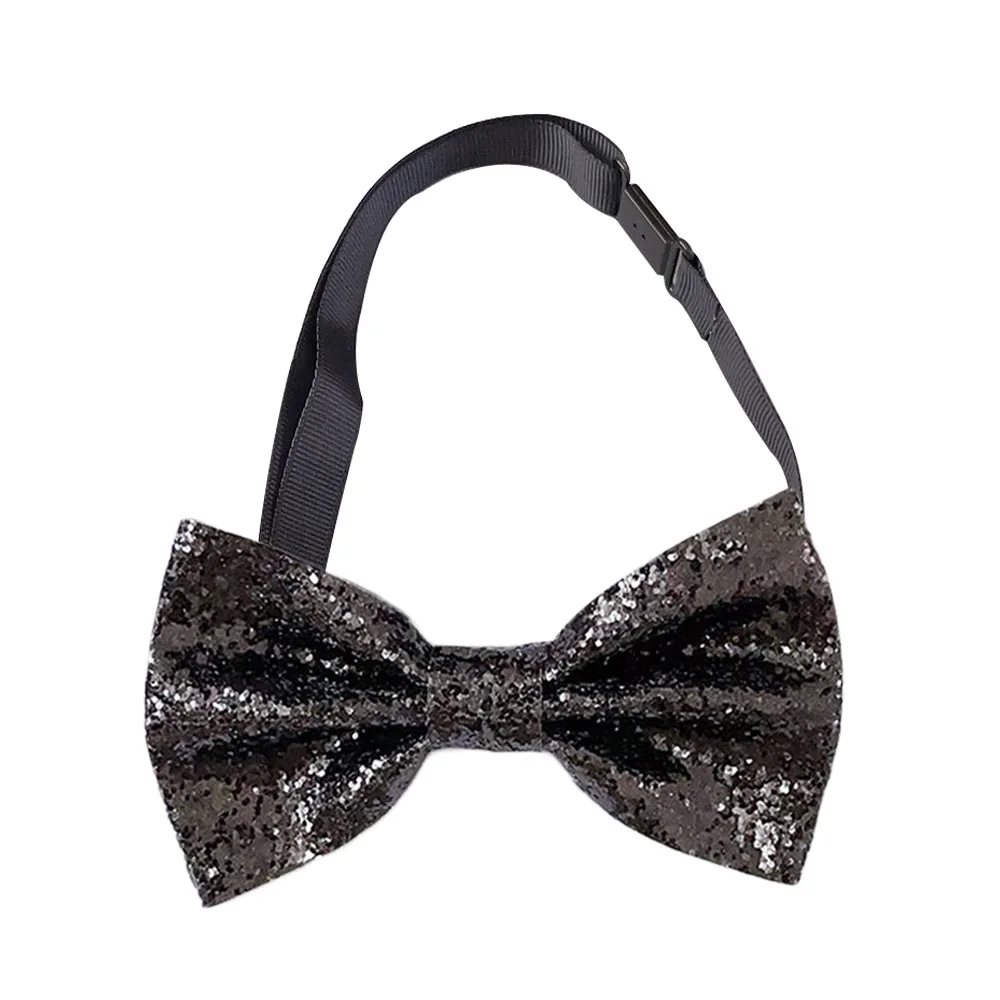 

Блестящий галстук-бабочка с блестками и блестками, танцевальный бант, регулируемый галстук для выступления на сцене, украшение на шею, мужской костюм с лацканами и цветами, компьютер
