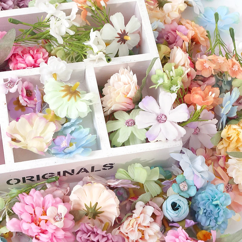 20/50 Stück Mix künstliche Blumen Seide gefälschte Blumen Köpfe für Home Decor Hochzeit Dekoration Braut DIY Handwerk Girlande Geschenk Zubehör – Detail 7