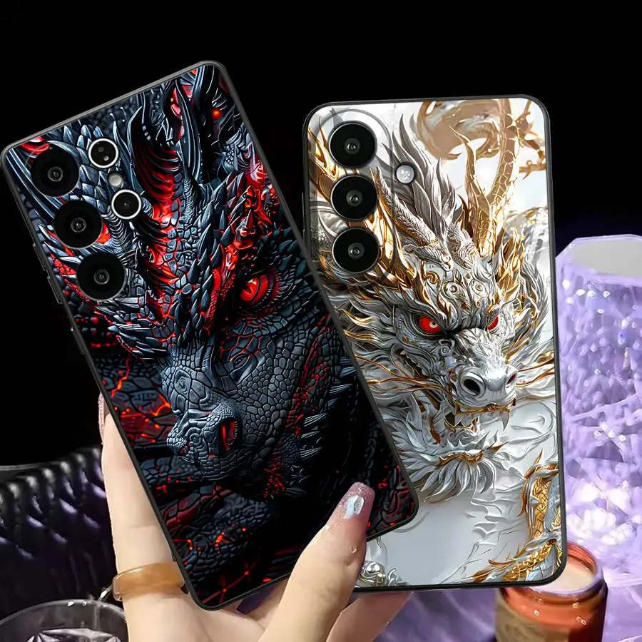 Cool Cartoon Dragon Case for Samsung Galaxy S26 Ultra S24 S26+ S23 S21 FE Note 20 8 9 10 S25+ S10 S9 S25 Plus S20 S24+ Phone