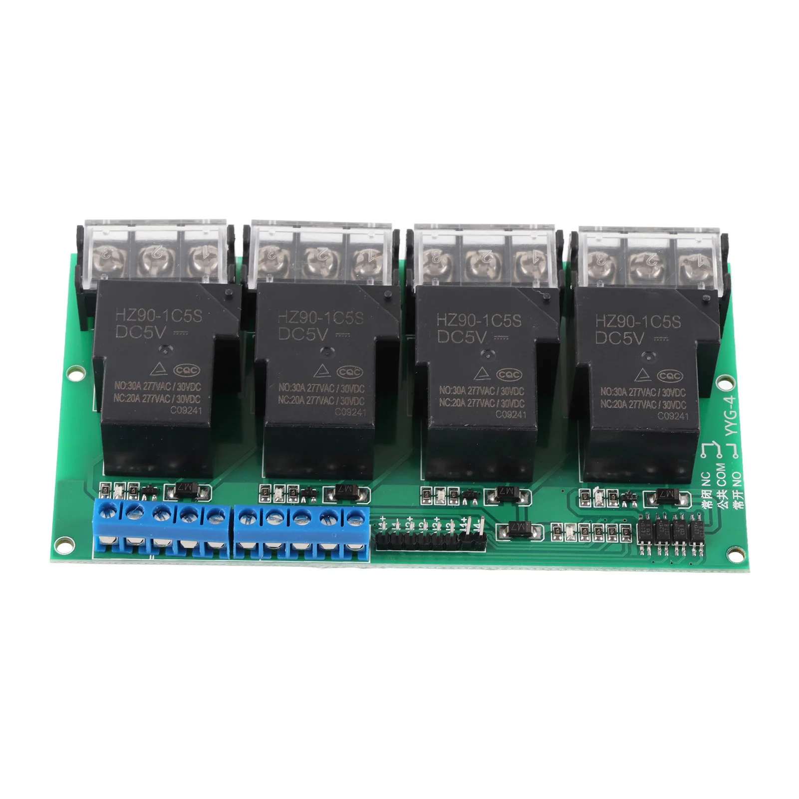 Four Way Relay Module High Power Four Way Relay Module Control Panel Optocoupler Isolation 30A YYG‑4 MCU Optocoupler Isolation