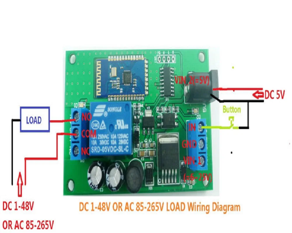 

DC 5V 6V 9V 12V 15V 24V Bluetooth-compatible Relay Module Android APP Mobile Phone Remote Control