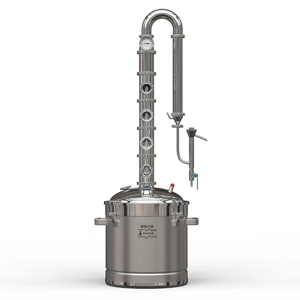 HOOLOO ST50 المنزل المقطر الفولاذ المقاوم للصدأ الكحول لا تزال العمود النحاس فقاعة لوحات ويسكي الفودكا آلة بروير Moonshine لا تزال