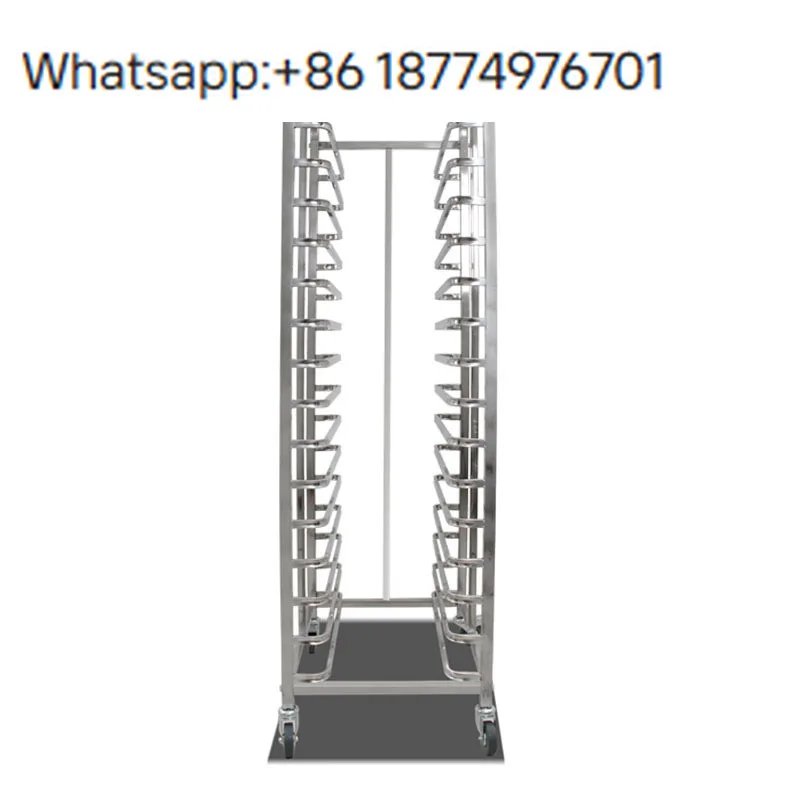 

Stainless Steel 15-Tier Double Lines/Double Pans Racking Trolley Commercial Bakery Kitchen Baking Pan Bread Assemble Trolley