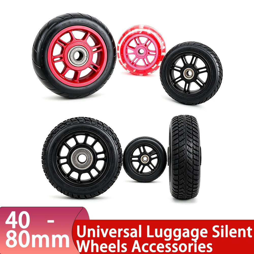 High Quality 1Pcs 40-80mm Suitcase Parts Travel Luggage Universal Silent Rolling Wheels Replacement Axles Caster Wheel Repair
