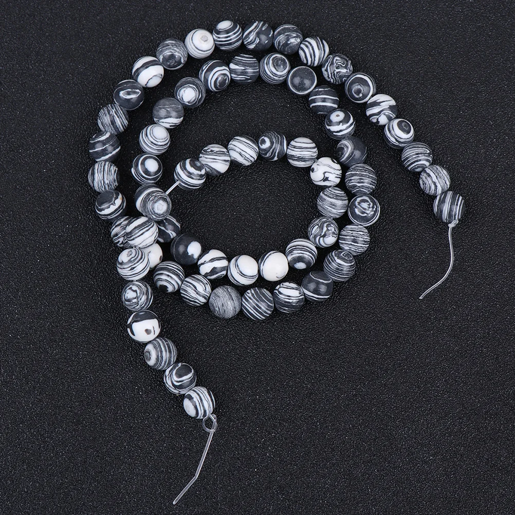 

2 Strands Black White Malachite Round Beads Loose for Jewelry Making DIY Bracelets Necklaces Craft Supplies Spacer Beads