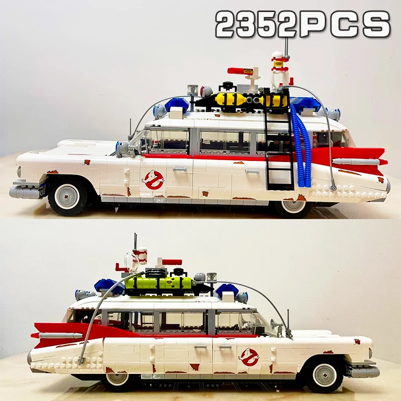 Em estoque ghostbuster Ecto-1 blocos de construção modelo carro moc tijolos exibição para crianças adultos brinquedos halloween presentes natal