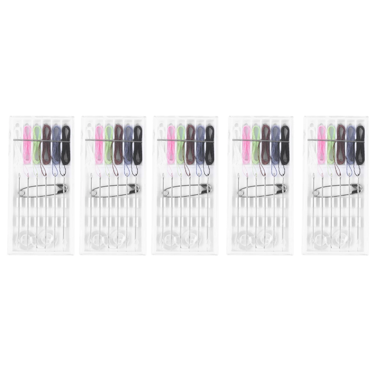

5set Sewing Tool One-time Hotel Tools Thread Needle Embroider Set Durable Multi-color Long Use Elastic Embroider Tool Set Band
