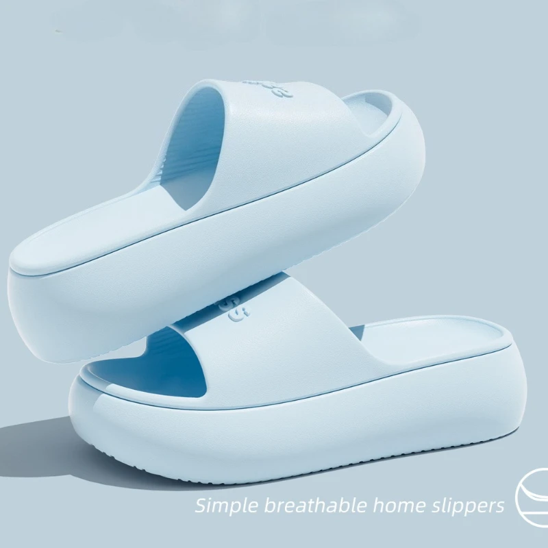 

Solid Color Indoor Street Slippers For Women Summer House Platform Shoes Soft EVA Anti-slip Female Home Bathroom Shower Slides