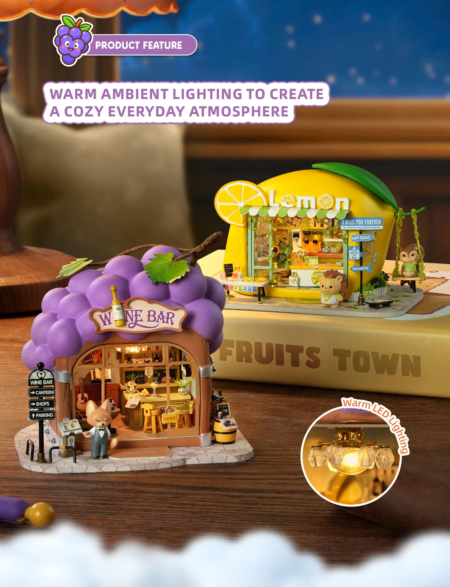 DIY Miniature Dollhouse Kit with LED Light Handmade 3D Puzzle Mini House Toys Home Decor Wooden Crafts For Xmas Birthday Gifts