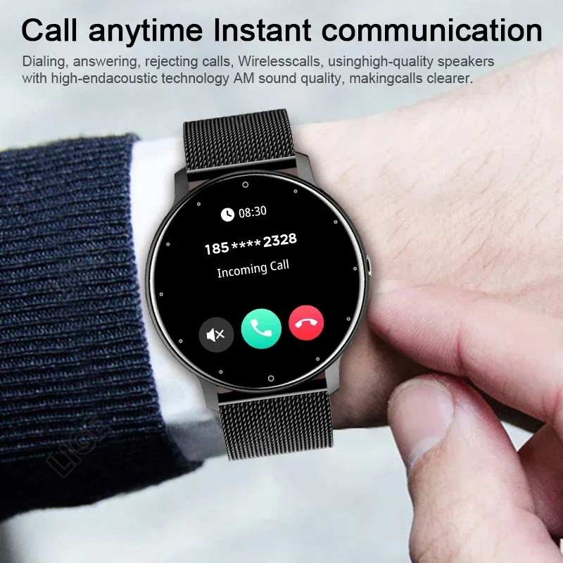 الأصلي BOALZETD مصنع ZL02 SmartWatch النساء الرجال كامل شاشة تعمل باللمس بلوتوث دعوة مقاوم للماء لتحديد المواقع الرياضة جهاز تعقب للياقة البدنية ساعة