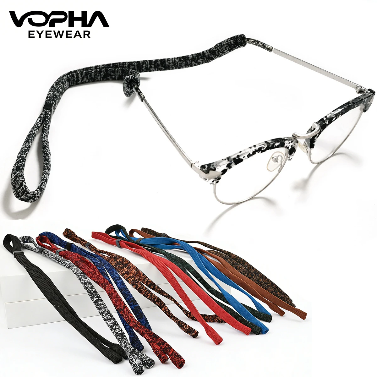 Brillenkordel, elastisches Polyester-Halsband, rutschfestes Sonnenbrillenseil, Unisex, für den Außenbereich, Sportbrillenkordel, Damen, Herren, PS04