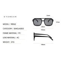 Square Big Frame Sunglasses for Men and Women Lightweight Frame Black Yellow Sun Glasses with UV Protection - Image 4