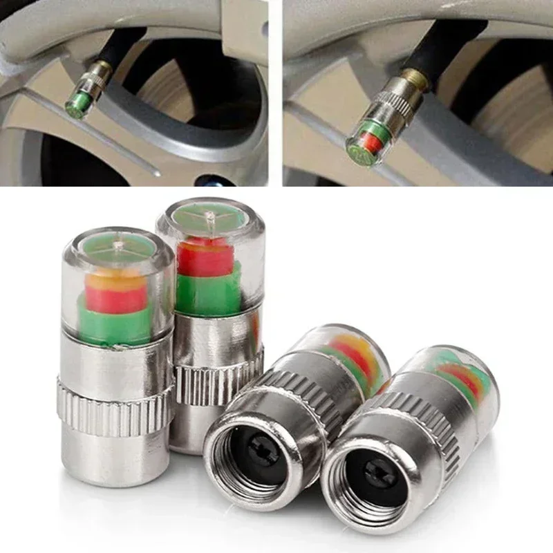 4/8 Stück Auto-Reifenventilkappen mit Reifendruckmesser, Reifendrucküberwachung, Warnanzeige, Sensor, Externe Ventilerkennung – Detail 2