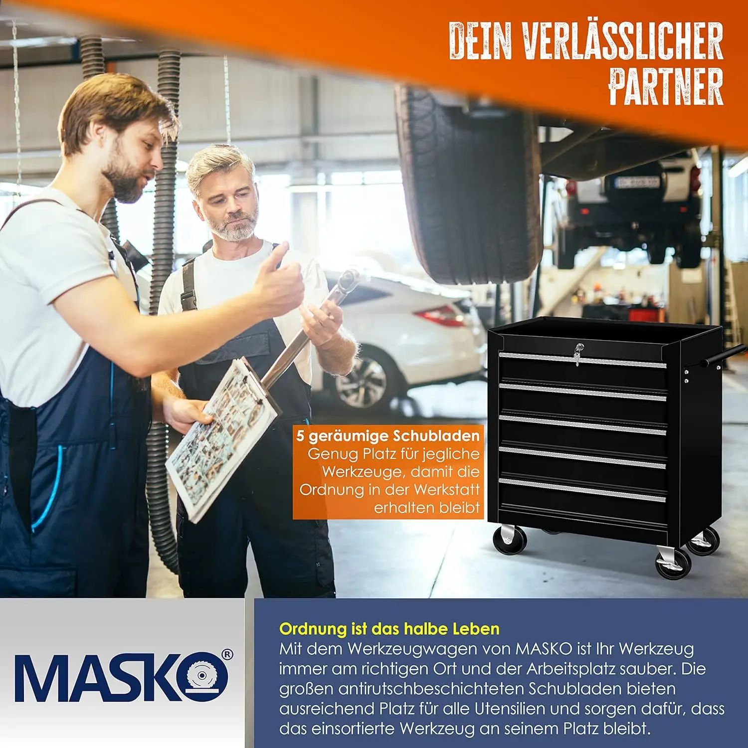 Carro de long con ruedas، de herramientas، caja de herramientas، 5 y 7 comparments