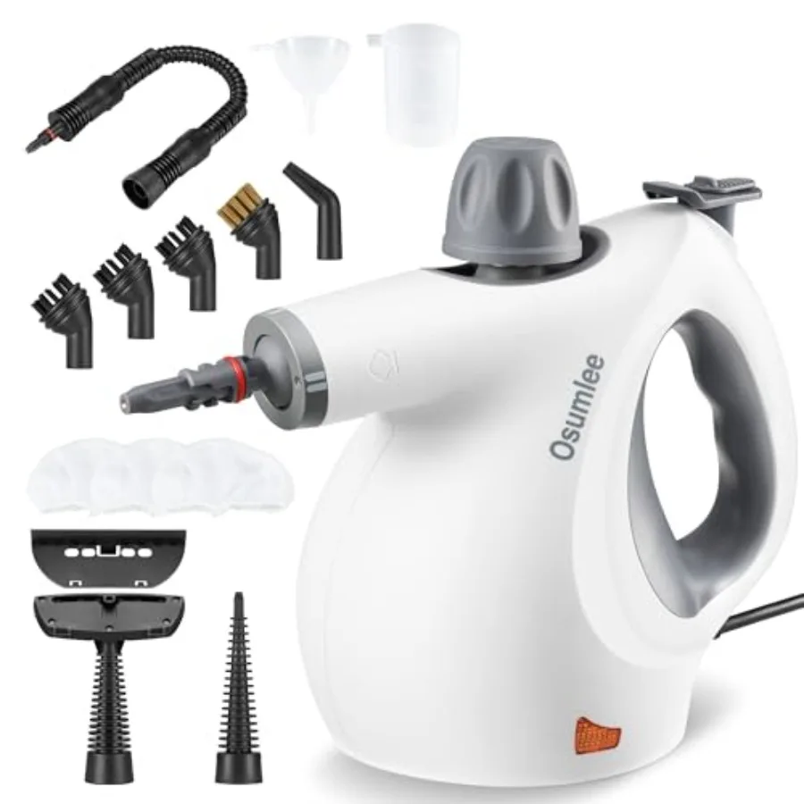 

Портативный пароочиститель с давлением пара и 14 насадками, 15.2 унции, многофункциональный, для чистки различных поверхностей