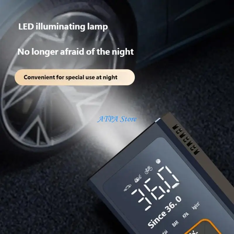 U13C Multi Use Digital Pump With 2000mAh Battery And Strong Construction For Car Bike Maintenance