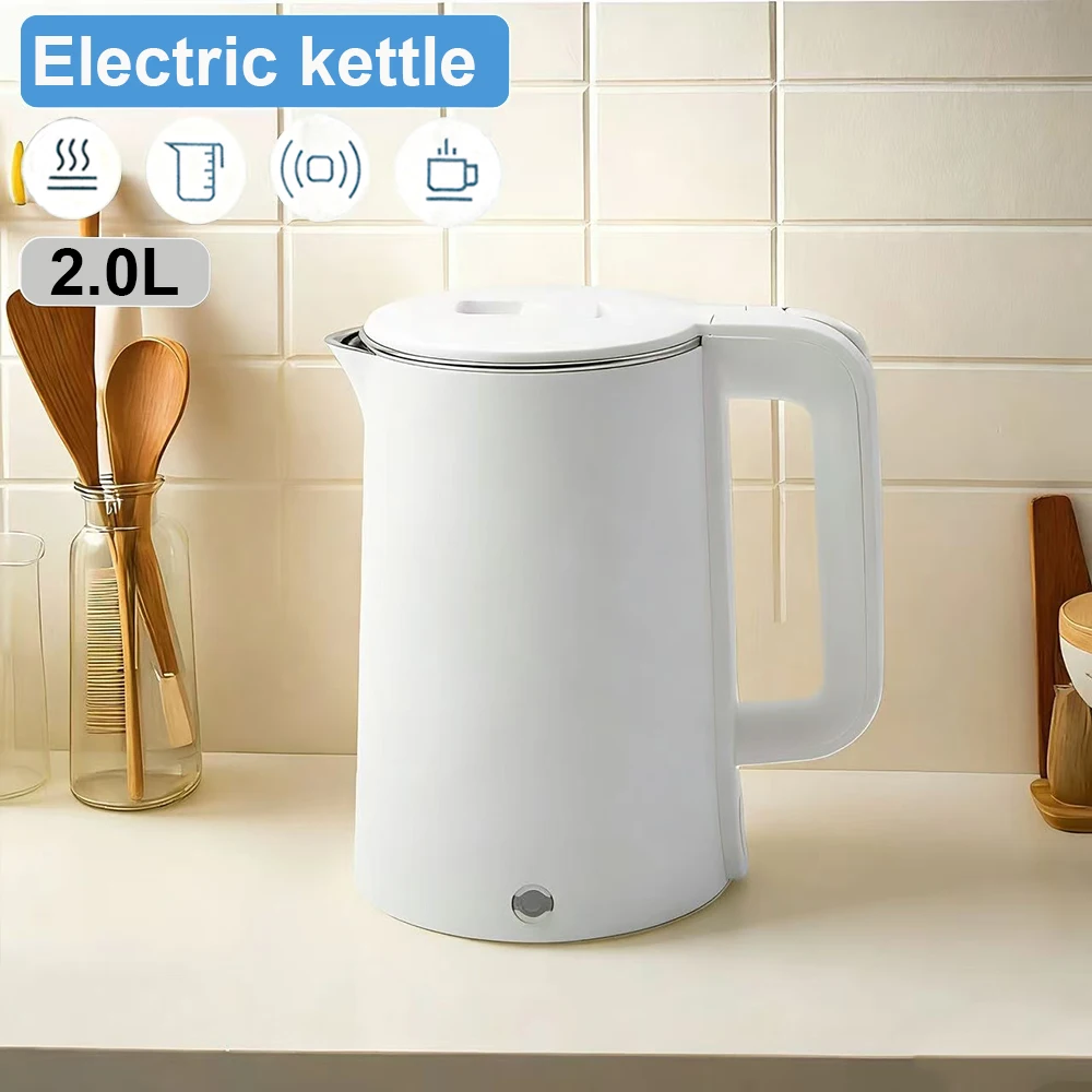 

Мощный электрический чайник объемом 2,0 л, чайник из нержавеющей стали, прочный и устойчивый к коррозии, идеально подходит для дома и путешествий.