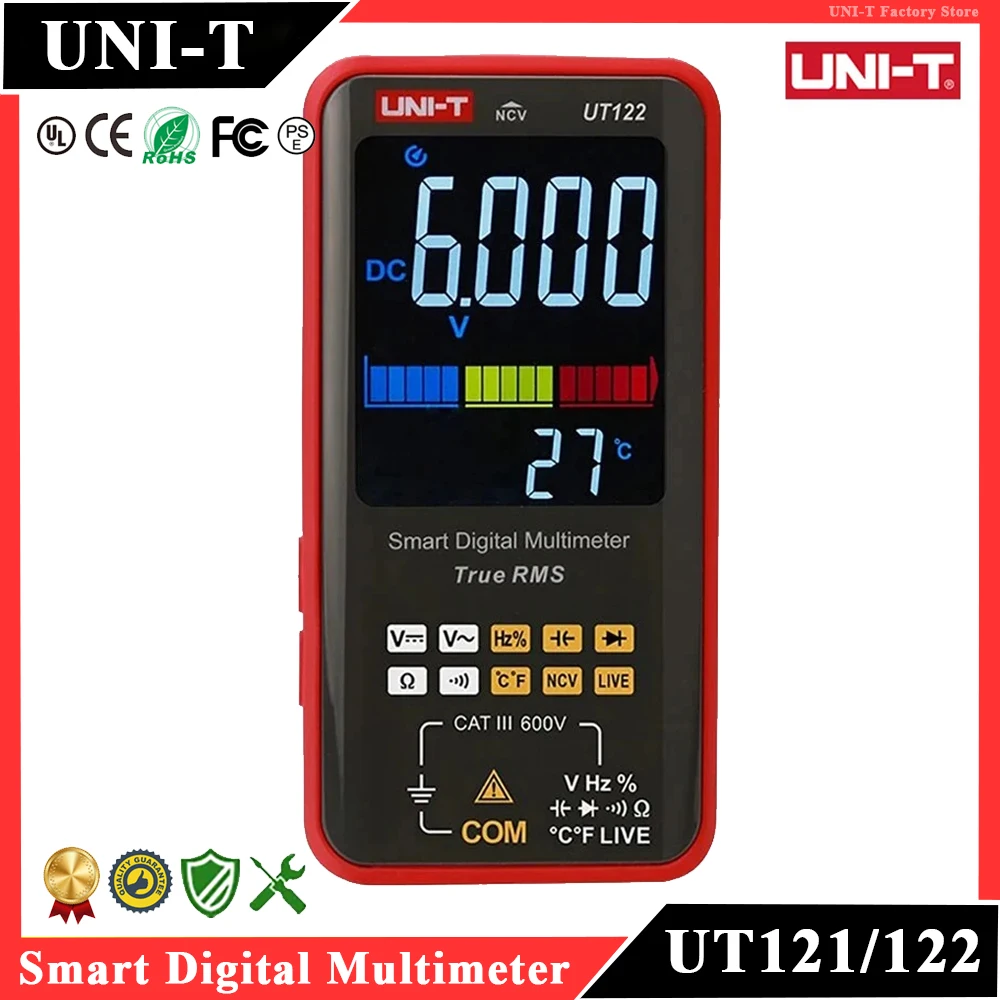 UNI-T UT121A UT121B UT122 Smart Digital Multimeter Professional Voltage Frequency Dual Display NCV LIVE Electrical Multi Tester