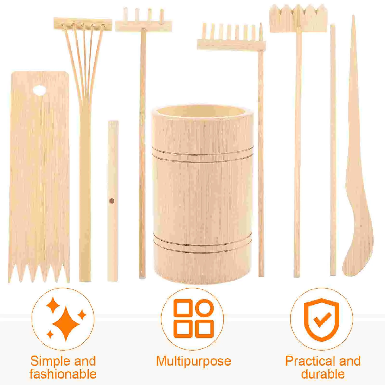 Zen Tool Set Sand Table Rakes Desktop Garden Accessories Tools Miniature Decoration Wooden