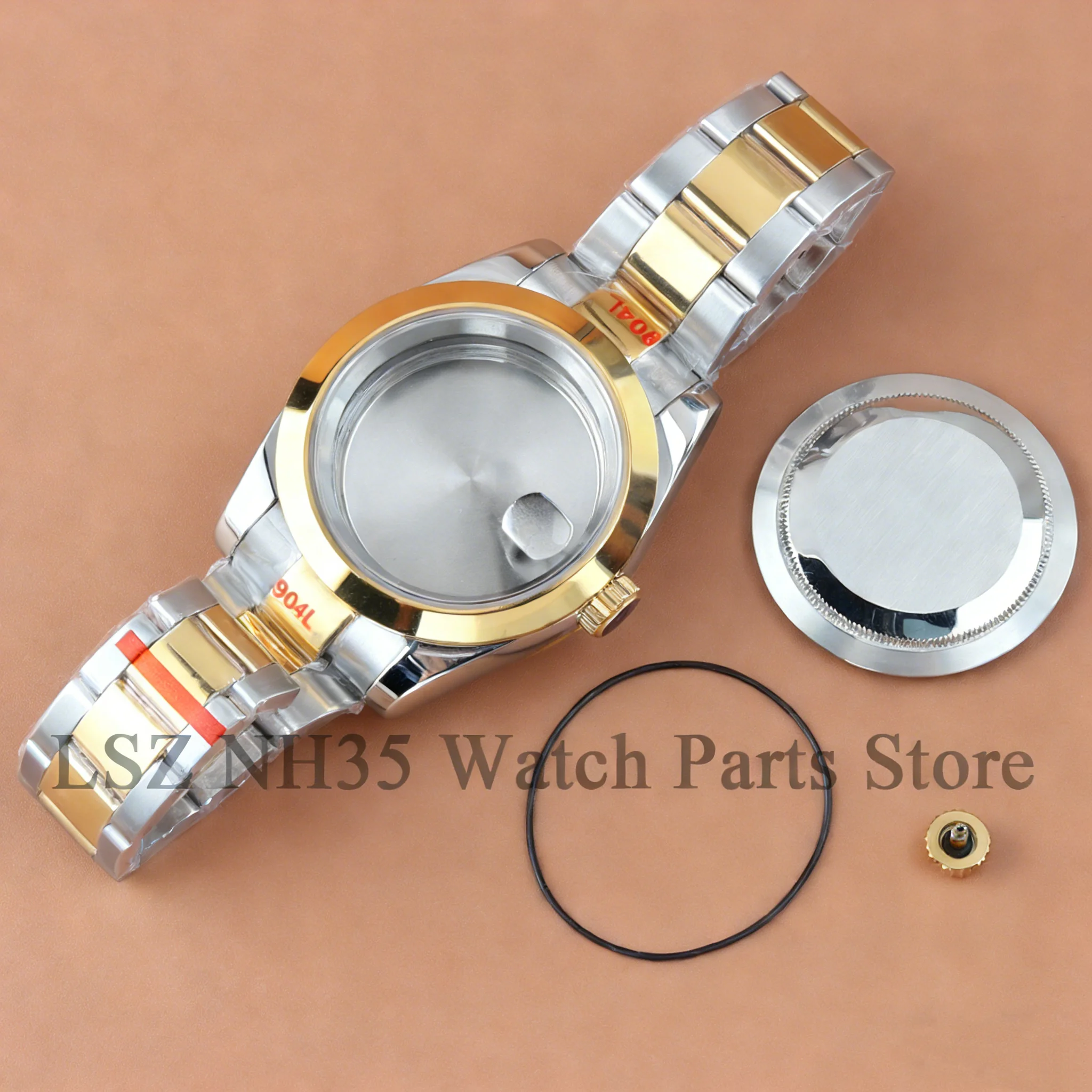 

36mm 39mm NH35 Watch Case Polished Oyster Solid Steel Bracelet For DATEJUST Modified Seiko NH35 NH36 Movement 28.5MM Dial Part