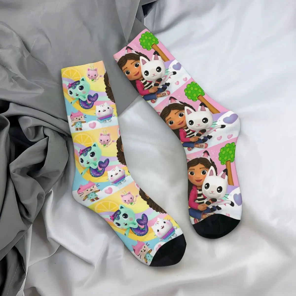 

All Seasons Crew Stockings Gabbys Dollhouse Nordic Gabby Cat Pandy Paws Socks Casual Long Socks Men Women Valentine's Day Gifts