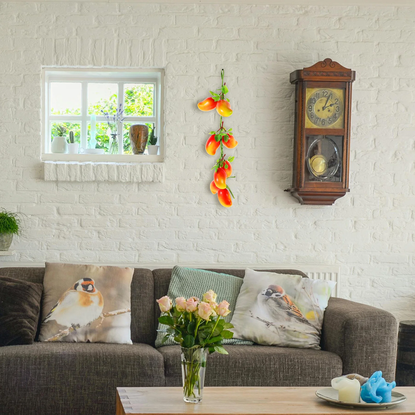 

5Pcs Faux Mango Hanging Garland Realistic Fake Fruit Vine for Harvest Festival Decor Artificial Fruit Garland Decorative Mango