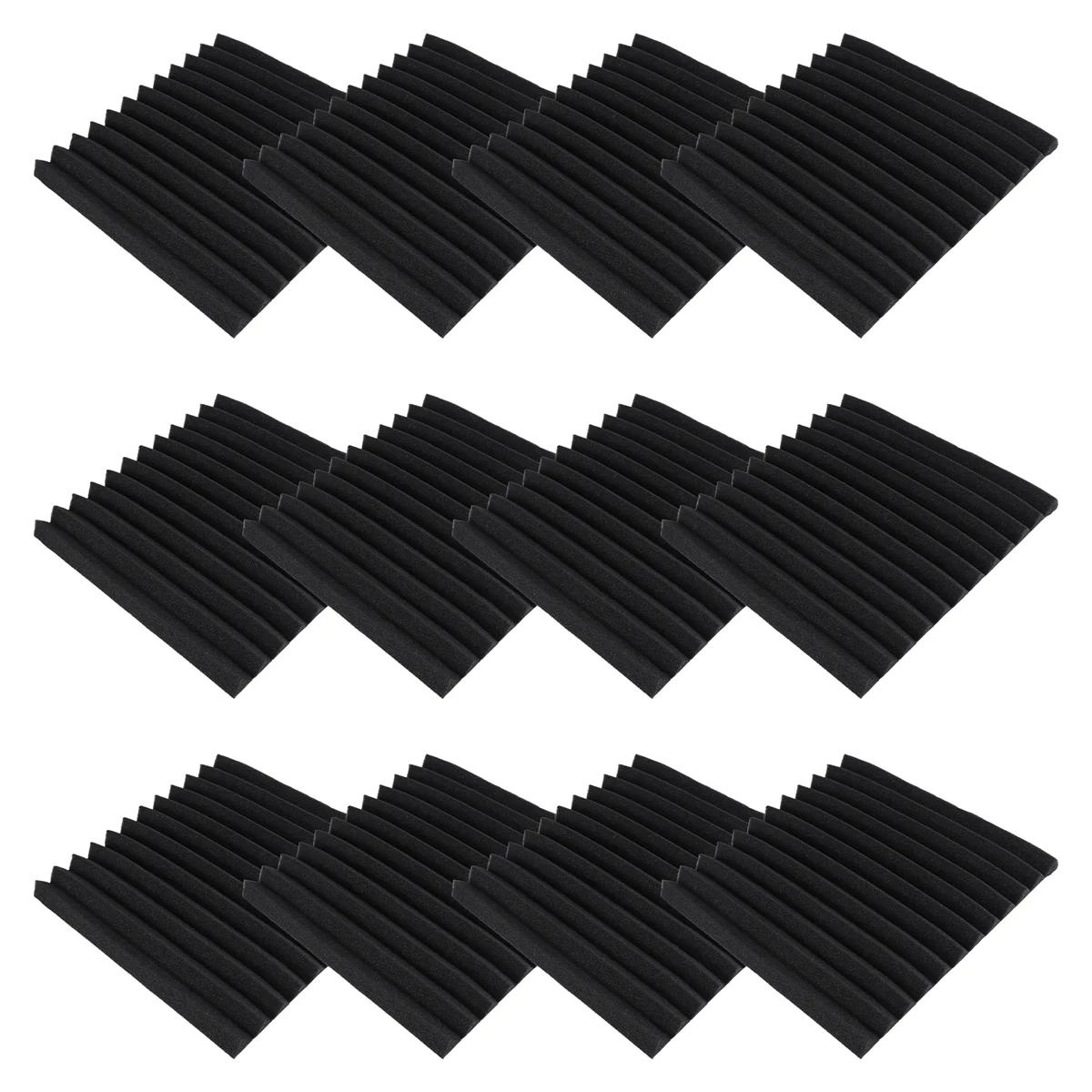 12 Pack Self-Adhesive Acoustic Panels, Sound Proof Foam Panels, High Density Soundproofing Wall Panels for Home(Black)