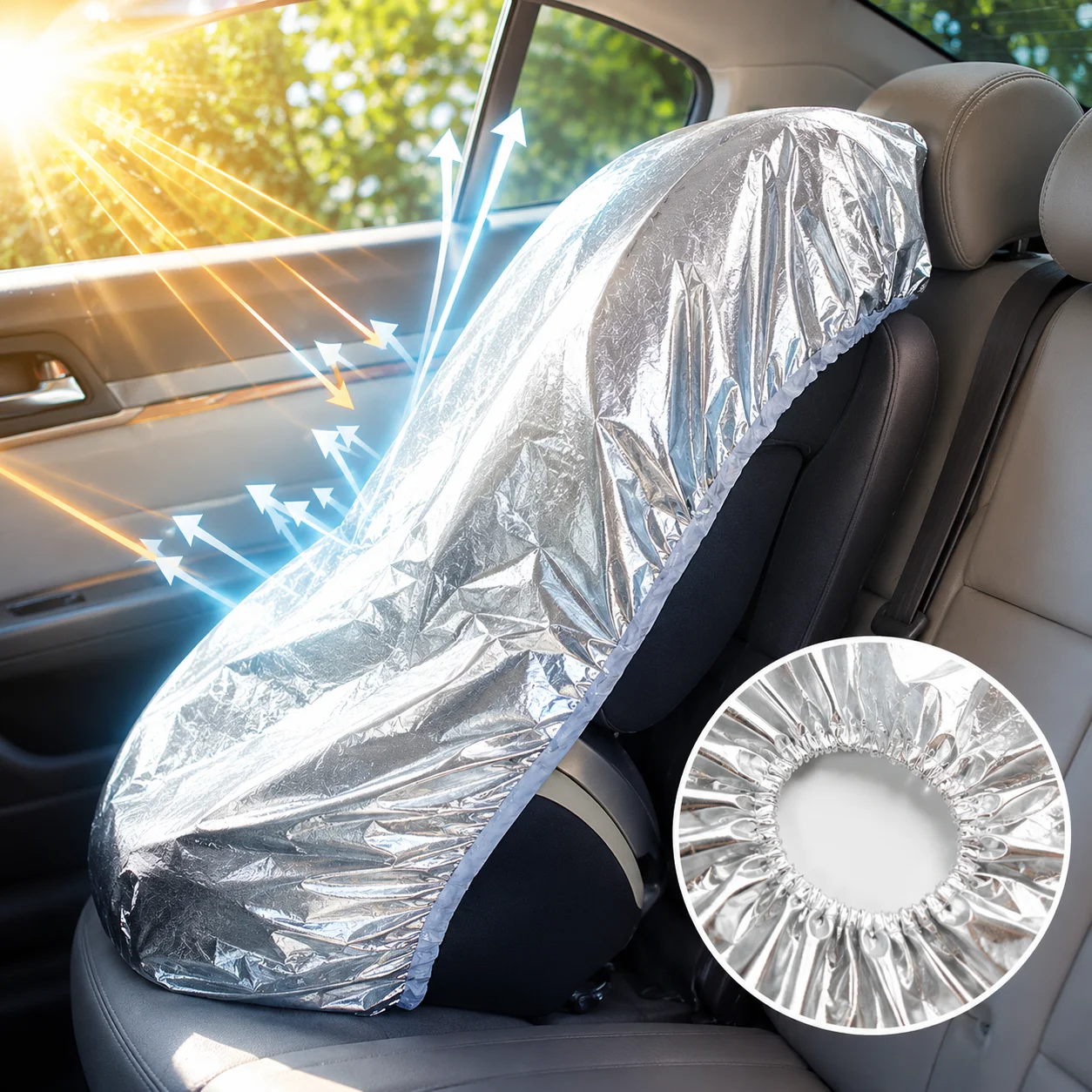 

1PC Universal Baby Car Seat Sun Shade Cover UV Heat Blocking Sun Protector Infant Travel Stroller Auto Accessory