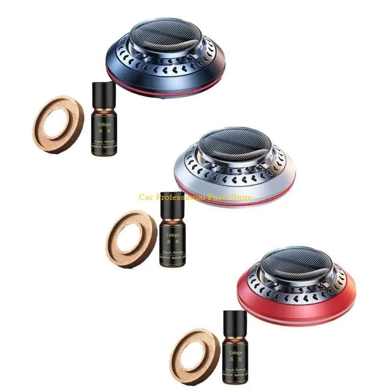 

R53D Solar Powered Car Rotating Aromatherapys Car Air Freshener Fragrances Ornament