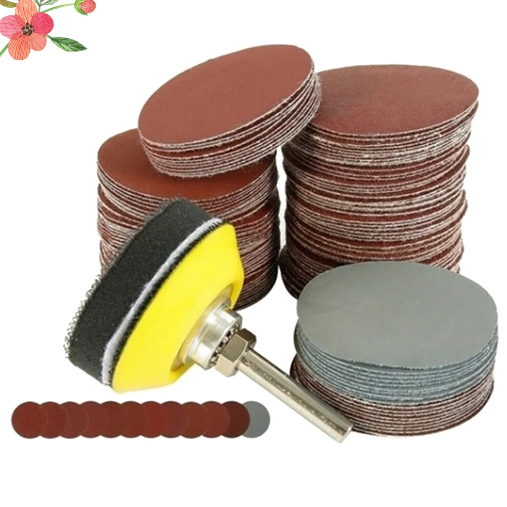 100 Pcs Tool Disc Sandpaper Set Pieces Petroleum Applicator Filler Stickers Cleaning Emery Papers