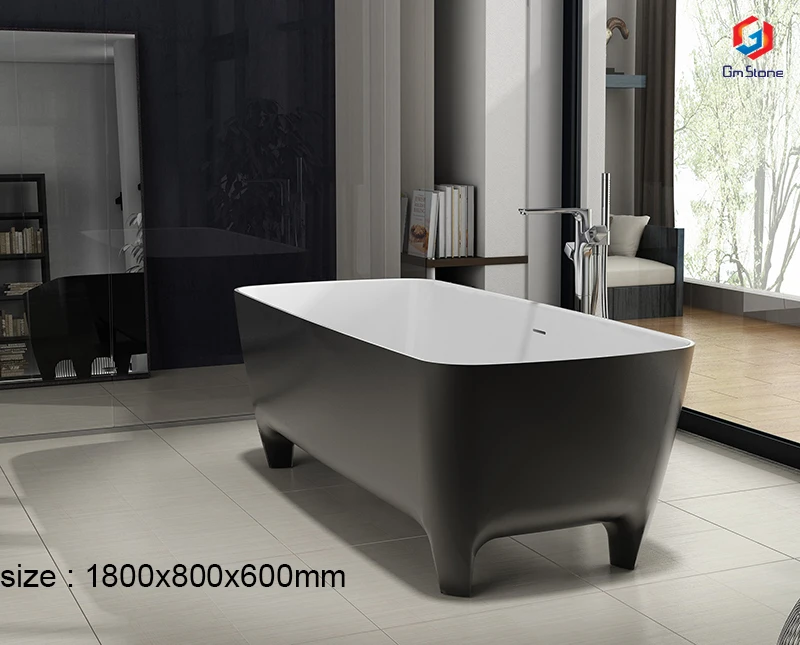 Freestanding Resin Soaking Bathtub, Solid Surface, Artificial Stone, Bathroom, Made in China, New Design