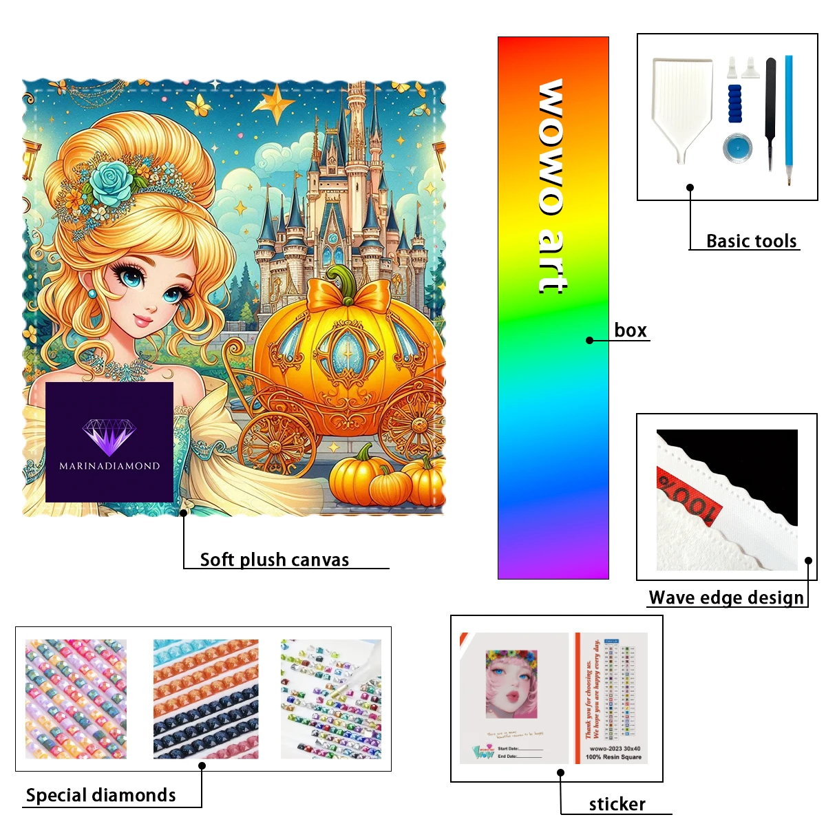 

【MARINA Diamond Art】Хэллоуин Принцесса Кристалл AB Горный Хрусталь FD Горный Хрусталь Идеальный Смола Алмаз