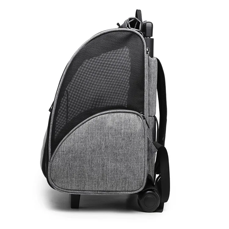 Customized pet trolley case Portable breathable foldable cat backpack Dual-purpose trolley cat bag Large-capacity wholesale