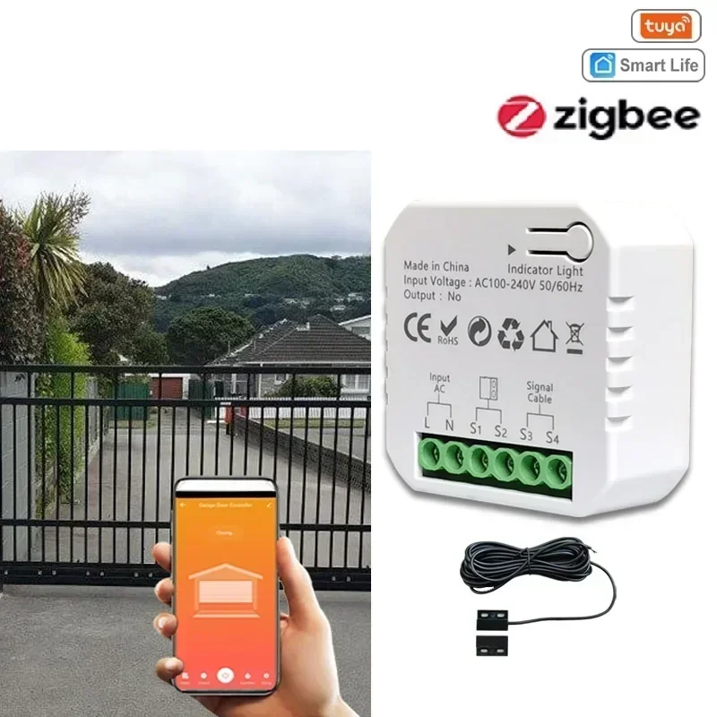 For Tuya WiFi Garage Door Opener Controller APP Voice Control Garage Door Switch Works With Alexa Home Life