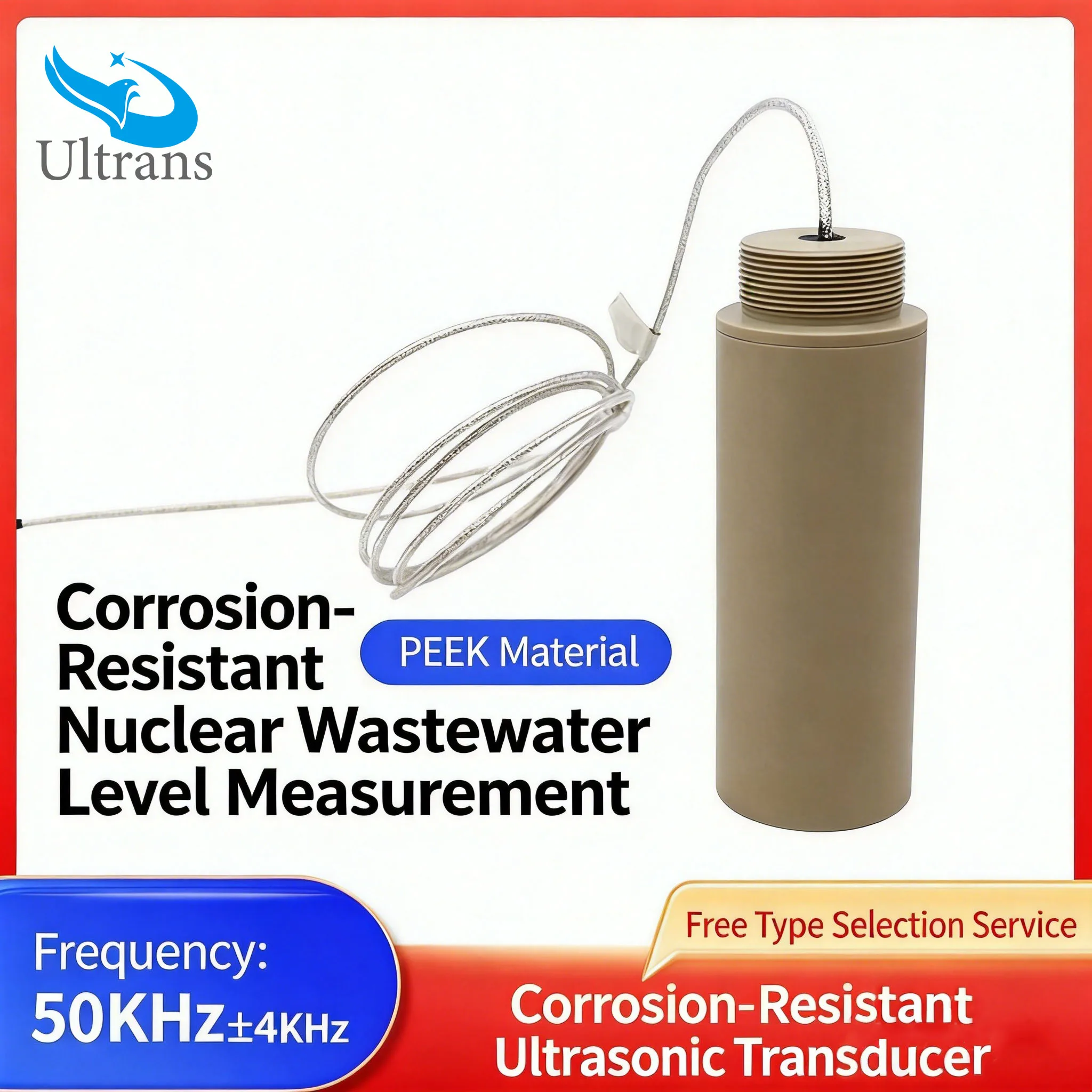 49KHz Anti-corrosion Distance Measuring Ultrasonic Obstacle Avoidance Level Meter Sensor (Split: KFYA-49-08B) by PEEK 4