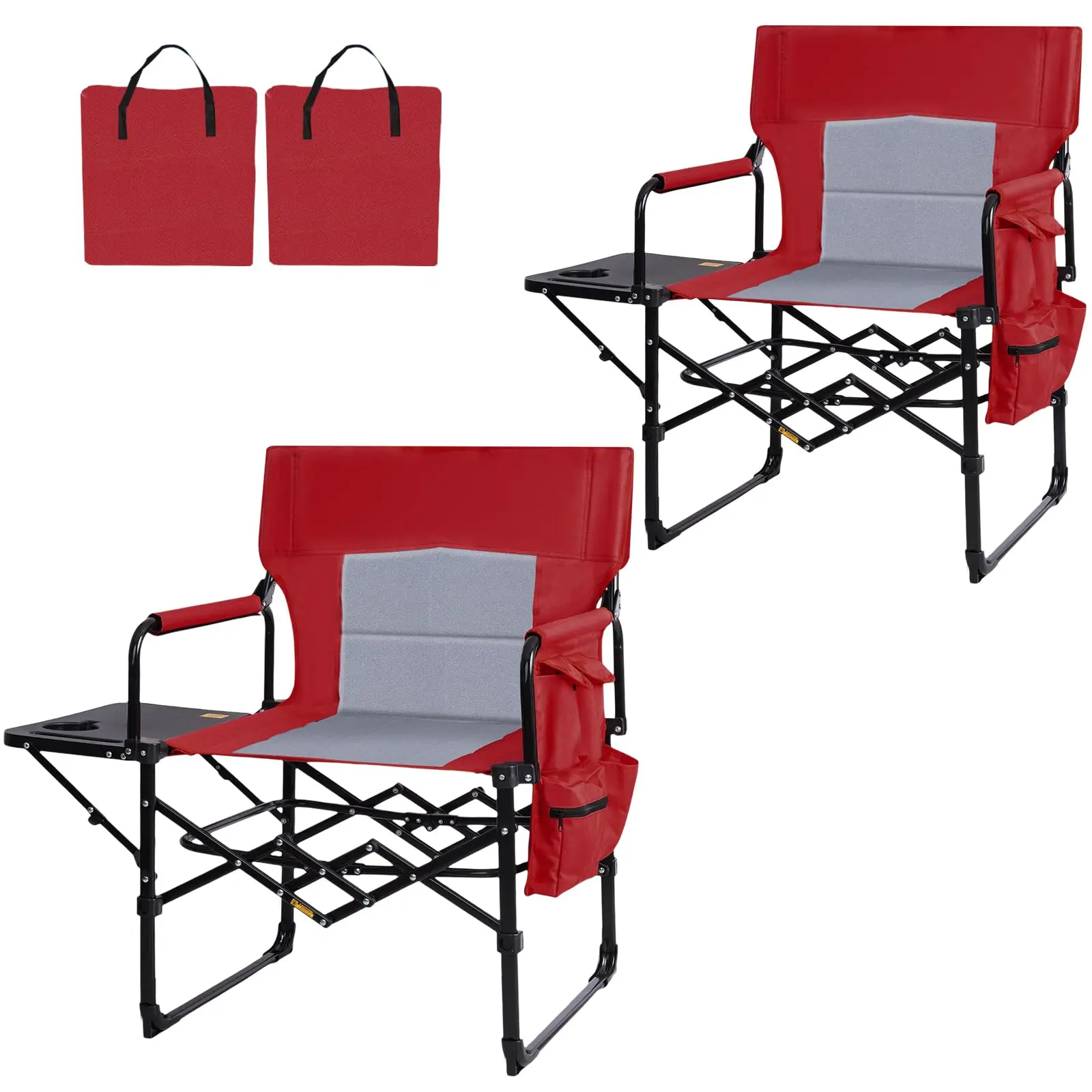 k Director Chairs for Outdoor, Folding Camping Chair, Compact Direct Chair Side Table and Side Bag, Heavy Duty Oversize