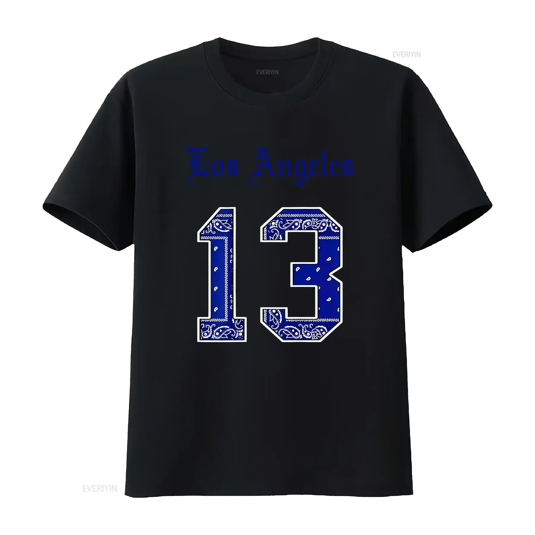 Los Angeles 13 blue bandana rag gangster gangsta cholo T Shirt SweaT 19579 vintage Washed Stretched graphic streetwear Soft