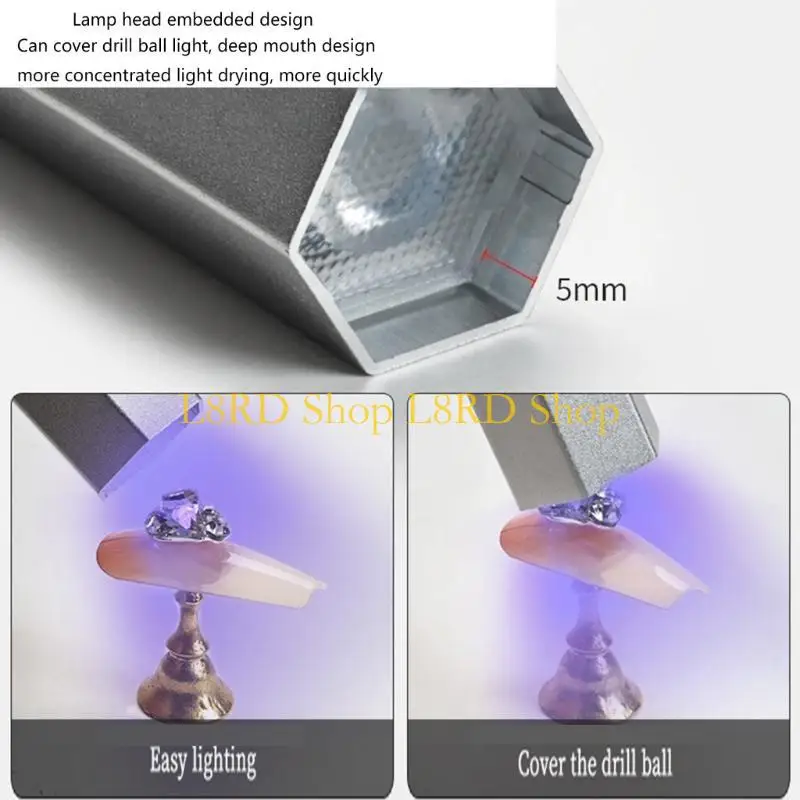 L8rd nagellamp voor gel nagels USB LICHT BAND SOPPIST METAL LAMP NAID DROYER