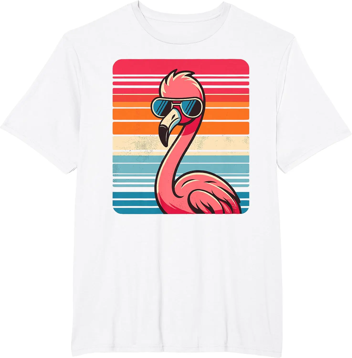 70er 80er 90er lustige Flamingo T-Shirt coole Retro Flamingo in Sonnenbrille