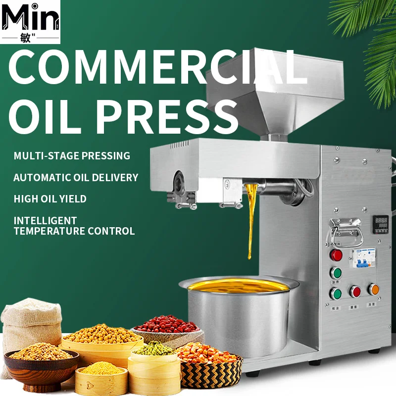 T15 3000W Stainless Steel Multifunctional Automatic Oil Press for Peanut Almond Rapeseed Medium Small Commercial