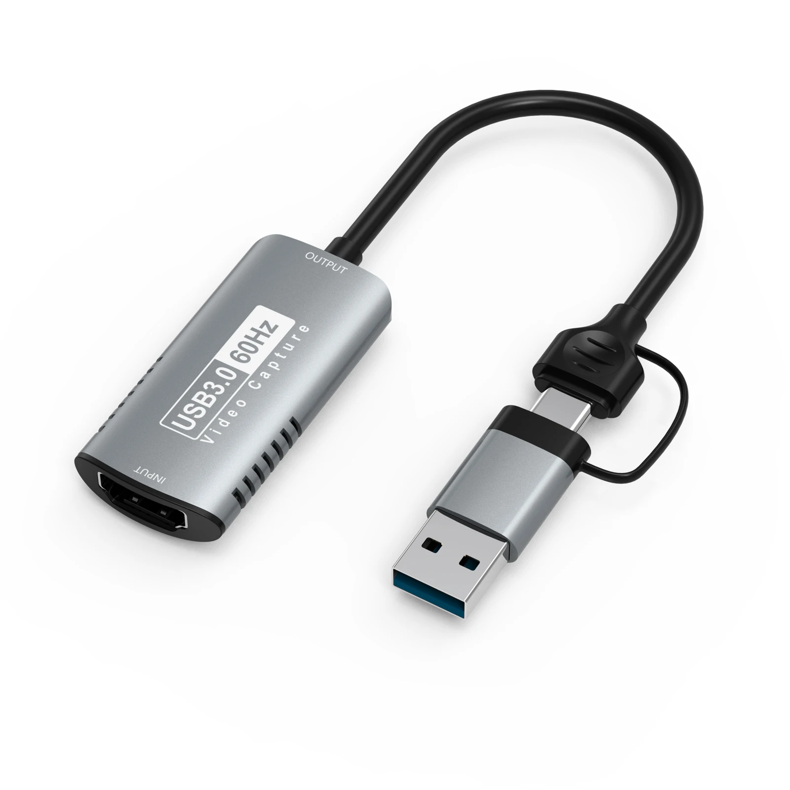 Карта видеозахвата Nku USB Type-C 2 в 1, 4K @ 60 Гц, Вход 1080P @ 30 Гц/60 Гц, HD-рекордер для ноутбука, ПК, Xbox, игровой камеры, прямой трансляции