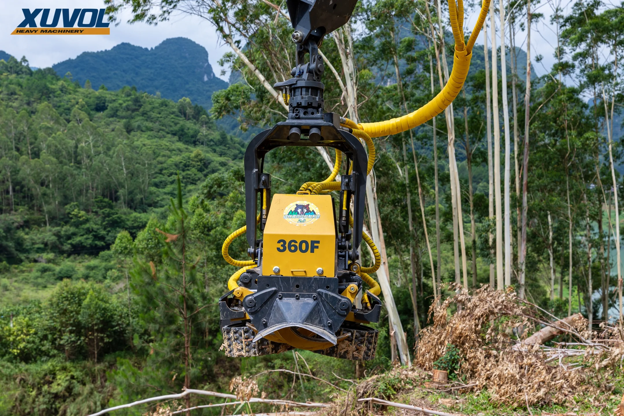 XUVOL Chain Saw for Felling Trees Firewood Processor for Tractor Can Set the Felling Length Tree Harvester Log Cutter