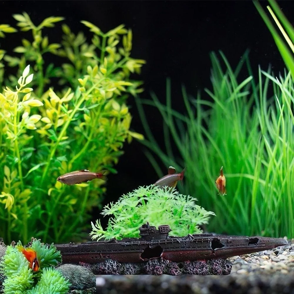 Aquarium Fish Tank Landscaping Simulation Resin Shipwreck Warship Submarine Model Dilapidated Sea War Wreck Hiding House