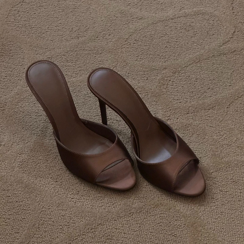 Sexy dünne Sommer-Damenpantoffeln mit hohem Absatz, prägnante Slip-On-Schuhe für den täglichen Gebrauch, elegante Abendparty-Kleiderschuhe, Sandalias Mujer